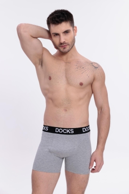 Docks Erkek 3'lü Boxer Regular Fit Gri Model Siyah Detay