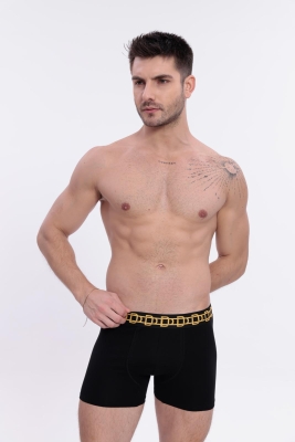 Docks Erkek 3'lü Boxer Regular Fit Siyah Model Sarı Detay