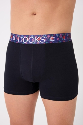 Docks Erkek 3'lü lüx Boxer renkli dijital baskılı