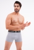 Docks Erkek 3'lü Boxer Regular Fit Gri Model Siyah Kemer