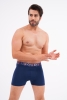 Docks Erkek 3'lü Boxer Regular Fit Mavi Desen Premium
